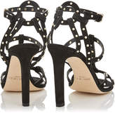 Thumbnail for your product : Jimmy Choo BEVERLY 100 Black Suede Sandals with Pearl Detailing