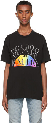 Amiri Black Playboy Edition Rainbow T-Shirt