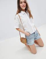 Thumbnail for your product : ASOS Petite Design Petite Boxy Shirt In Broderie