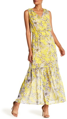 ECI V-Neck Floral Print Maxi Dress