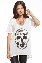 Thumbnail for your product : Chaser LA Hitch Hiker Neil Young Deep V-Neck Tee in White