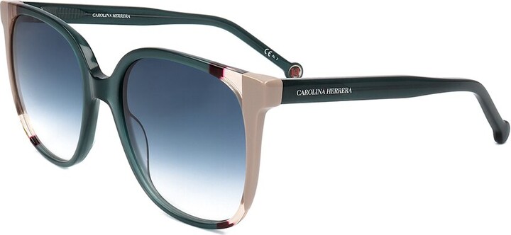 Carolina Herrera Semi-Rimless Cat-Eye Glasses - Black