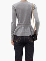 Thumbnail for your product : Alexander McQueen Draped-peplum Wool-blend Cardigan - Grey