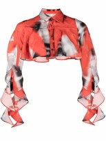 Thumbnail for your product : DSQUARED2 Cropped Flutter-Sleeve Shirt