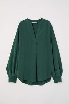 H&M Silk Blouse - Green - Women