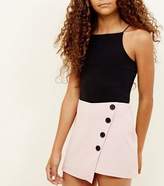 Thumbnail for your product : New Look Girls Pale Pink Button Wrap Front Skort