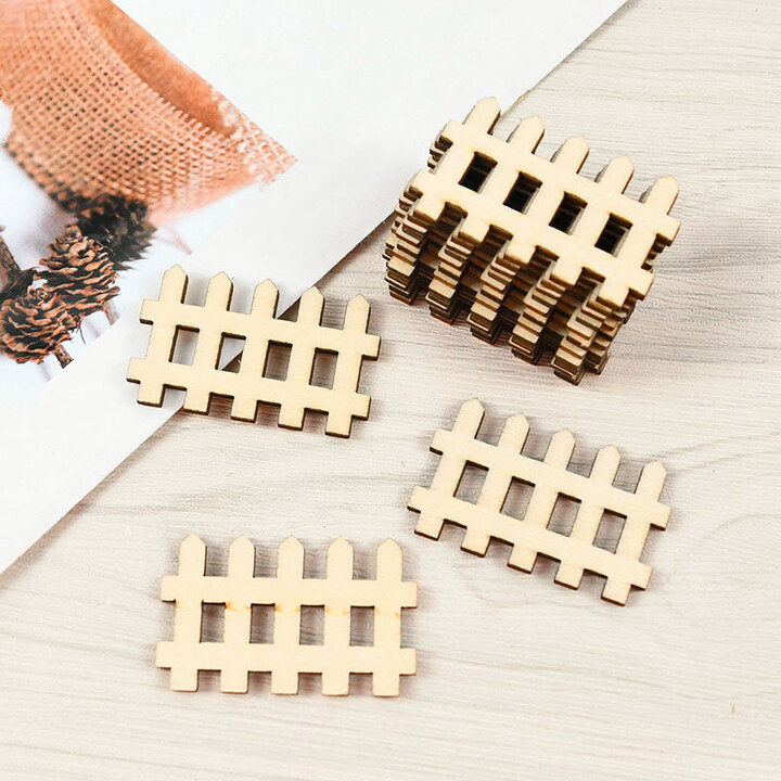 20/40pcs Mini Wooden Fence Fairy Miniature Garden Wooden Barrier Accessories for Home DIY Garden Dollhouse Craft Decoration Gift