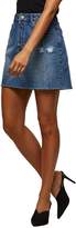 Thumbnail for your product : Miss Selfridge Mid Wash Seamed Denim Skirt