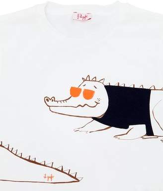 Il Gufo Crocodile Print Cotton Jersey T-Shirt