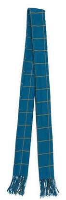 Etro Wool Knit Scarf Blue Wool Knit Scarf