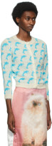 Thumbnail for your product : Ashley Williams Off-White & Blue Mohair Dolphin Cardigan
