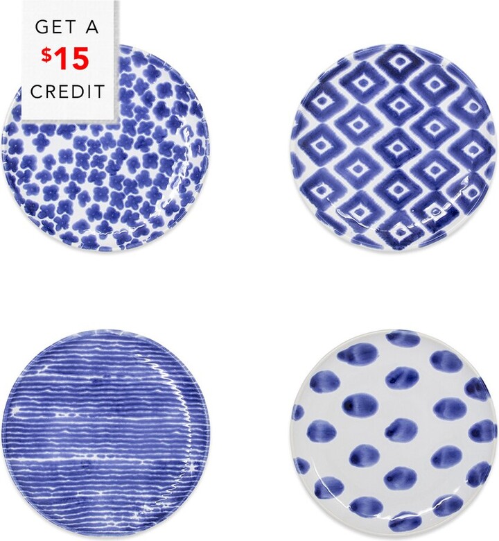 Vietri Viva By Santorini Assorted Cocktail Plates Set Of 4 Cocktail Plates With $15 Credit