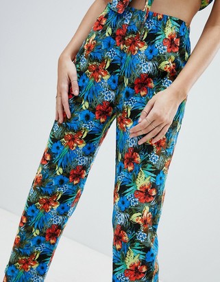 Reclaimed Vintage Inspired Tropical Print Trousers