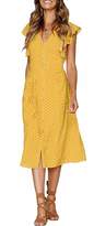 Thumbnail for your product : CLOUSPO Summer Dresses for Women Casual Button Polka Dot Sleeveless V Neck Swing Midi Beach Dress (, M)