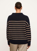 Thumbnail for your product : Vince Cashmere Breton Stripe Boiled Funnel Neck