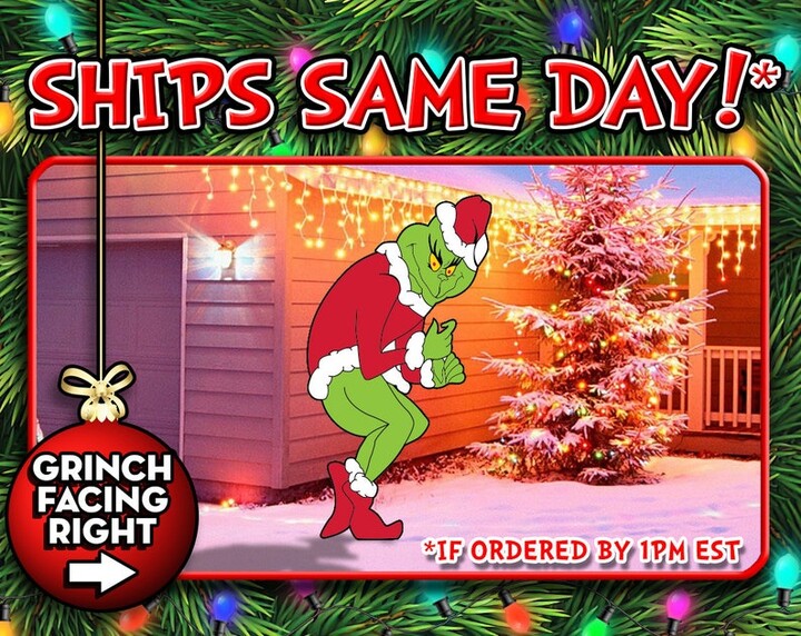 HUGE 48"H x 21"W GRINCH Stealing Christmas Lights Yard Decoration <Right Facing>