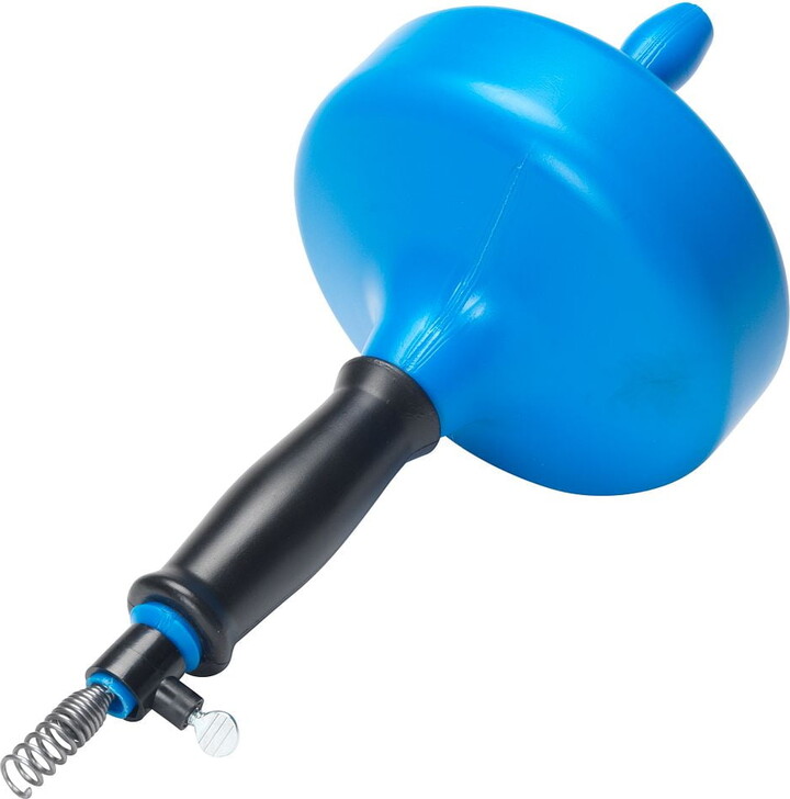 Plumb Craft 1/4 in. x 15 ft. Handheld Drain Snake Auger with Plastic Drum and Cable, Manual Crank