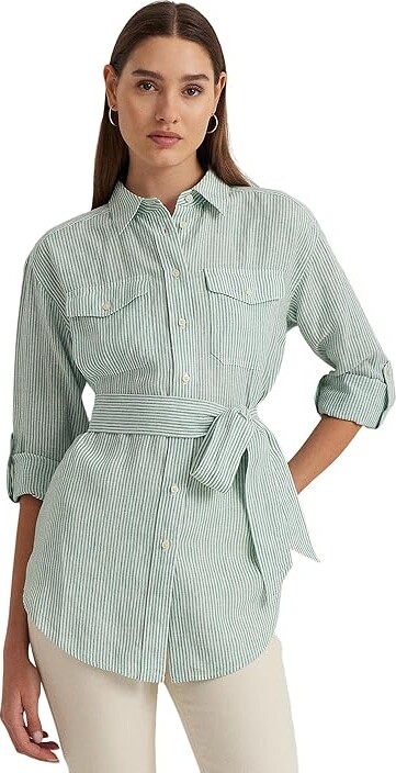 Laurel 13 | Lace-up Linen Blouse Shirt