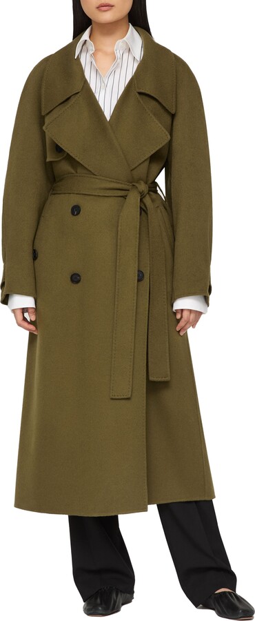 Lafayette 148 New York Oversize Belted Double Face Cashmere Trench Coat