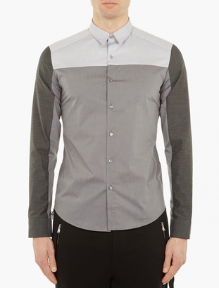 Wooyoungmi Grey Panelled Cotton Shirt