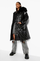 Thumbnail for your product : boohoo Faux Fur Metallic Parka