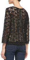 Thumbnail for your product : Joie Antonina Leather-Trim Lace Top