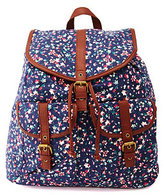Thumbnail for your product : Charlotte Russe Floral Print Canvas Backpack