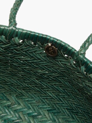 DRAGON DIFFUSION Triple Jump Small Woven-leather Basket Bag - Green