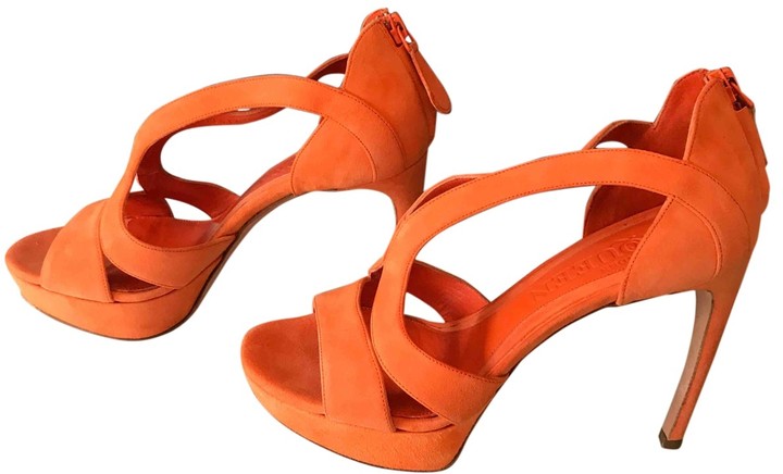 alexander mcqueen shoes orange