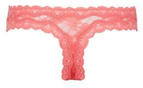 New Look Mid Pink Floral Lace Thong
