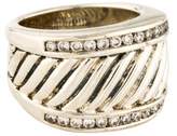 Thumbnail for your product : David Yurman Diamond Cable Cigar Ring silver Diamond Cable Cigar Ring