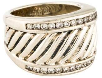 David Yurman Diamond Cable Cigar Ring silver Diamond Cable Cigar Ring
