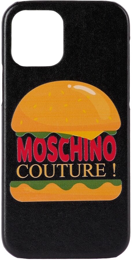 Moschino Hamburger Iphone 12/12 Pro Cover in Black Womens Accessories Phone cases 