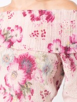 Thumbnail for your product : Blugirl Floral Intarsia Off-Shoulder Jumper