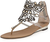 Thumbnail for your product : Rene Caovilla Crystal Caged Thong Sandal, Bronze