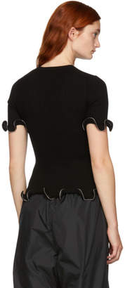 Alexander Wang Black Ruffle Zipper T-Shirt