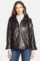 Thumbnail for your product : Ellen Tracy A-Line Lambskin Leather Jacket