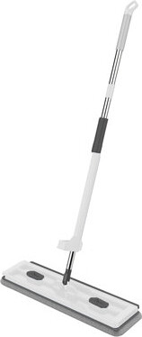 Latitude Run Hand-free Mop Set with Bucket 6 Mop Cloth Stainless Steel Long Handle 360 Degree Rotating Flat Mop Wet Dry Use Injectable Mop