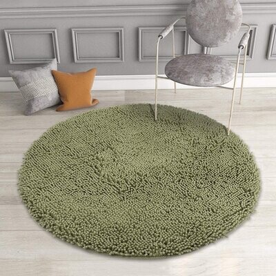 Round Rug for Dining Room Bedroom Yellow-Gray Gradient with Black Word Non-Slip Rubber Backing Carpet Absorbent Bath Mat for Bathroom Nursery Hallway Living Room Kitchen Round Diameter 5' 