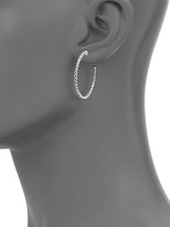 Thumbnail for your product : Jude Frances White Sapphire Hoop Earrings/1.18"