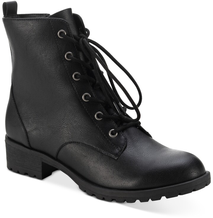 Sun + Stone Frannie Lug Sole Combat Booties, Created for Macy's Women's ...