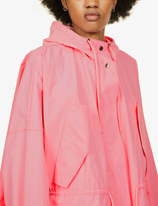 Benetton Drawstring hood cotton-blend raincoat