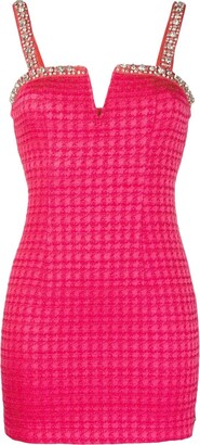 Chanel White and Pink Tweed Dress with Pocket Detail Size FR 34