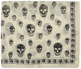 Thumbnail for your product : Alexander McQueen Off-White Silk Skull Scarf