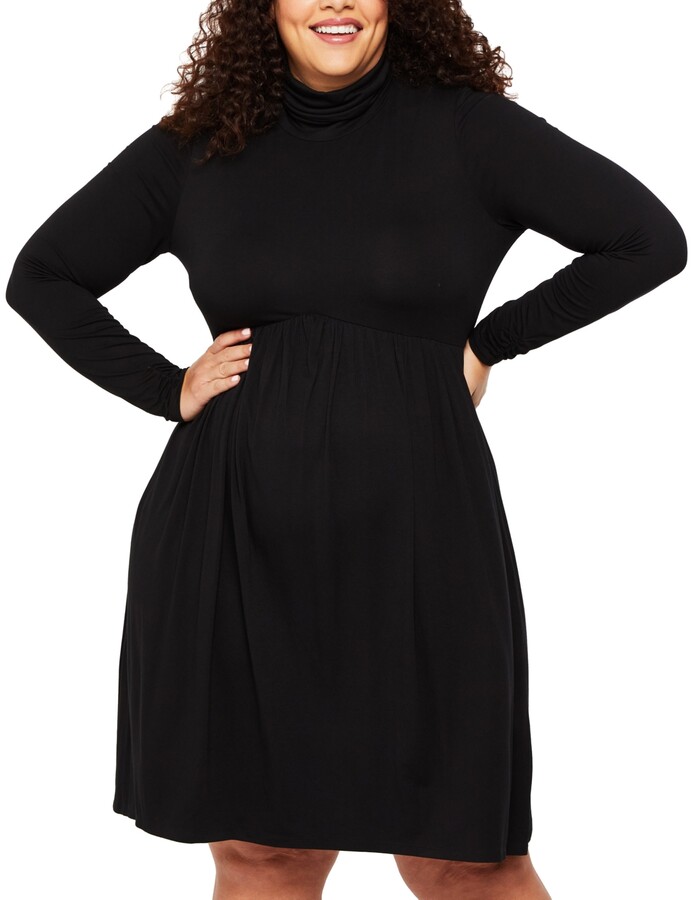 black turtleneck dress plus size