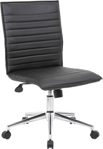 Boss Office Products ArmlessTaskChairBlackVinyl-BossOfficeProducts