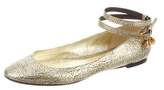 Thumbnail for your product : Alexander McQueen Metallic Leather Flats