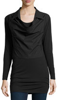 Thumbnail for your product : Donna Karan Poplin Tunic with Jersey Underlay