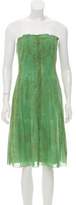 Thumbnail for your product : Akris Strapless Printed Dress Green Strapless Printed Dress