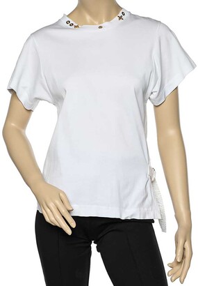 Louis Vuitton White Embellished Cotton Side Strap Detail T-Shirt XS -  ShopStyle